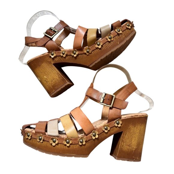 Korks Shoes - Korks Willow Sandal 9 Platform Flower Boho Wedges Heels Fisherman Strappy Neutra